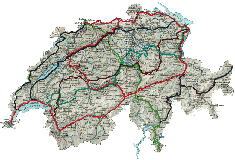 Główne szlaki rowerowe w Szwajcarii (92 KB)