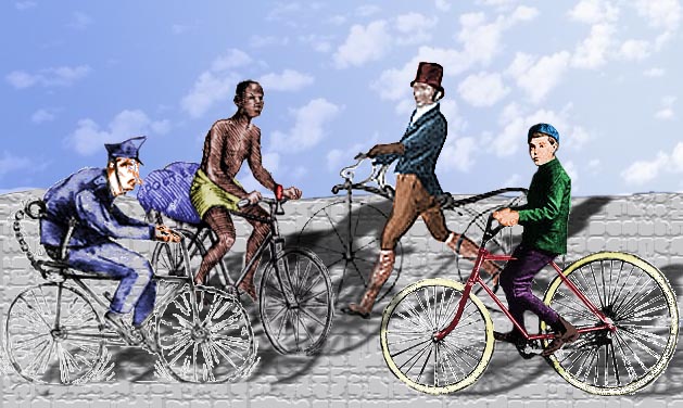 Spotkanie czterech rowerzystów (78 KB)